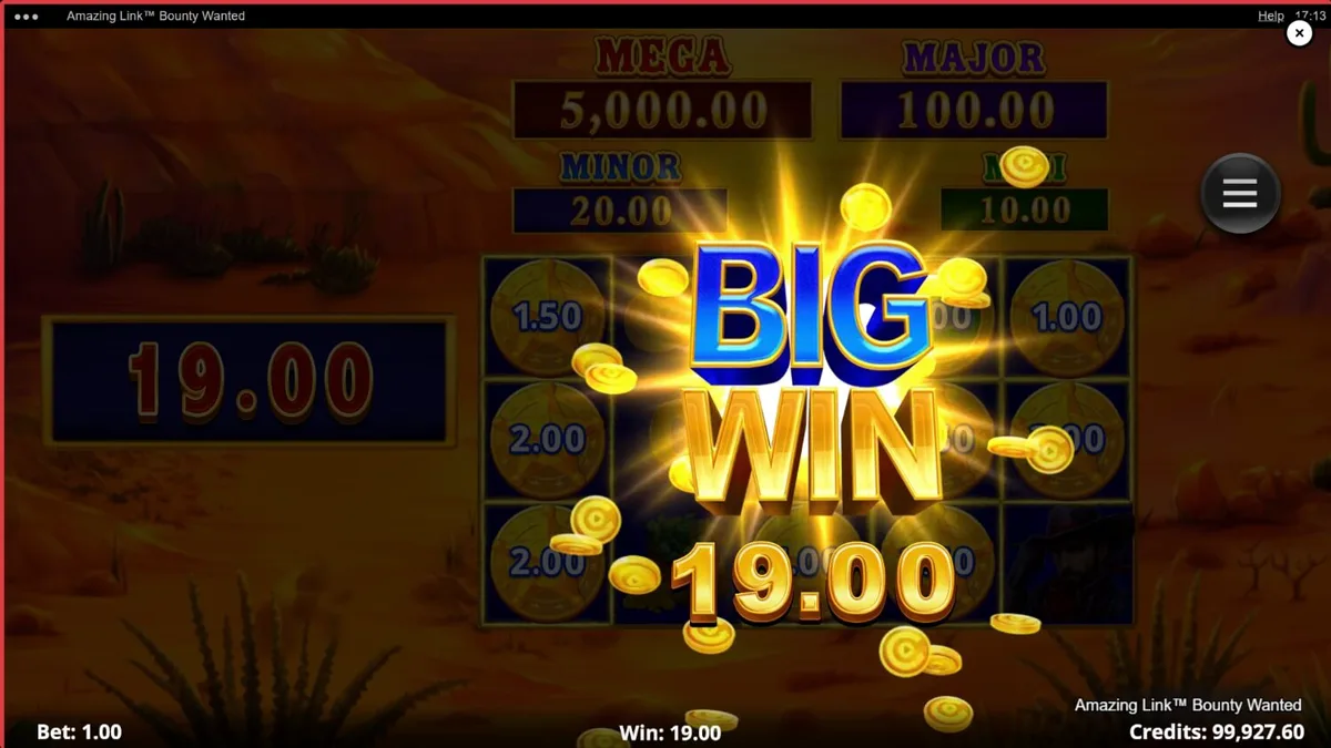 Cenário de deserto com elementos de faroeste em Amazing Link Bounty Wanted