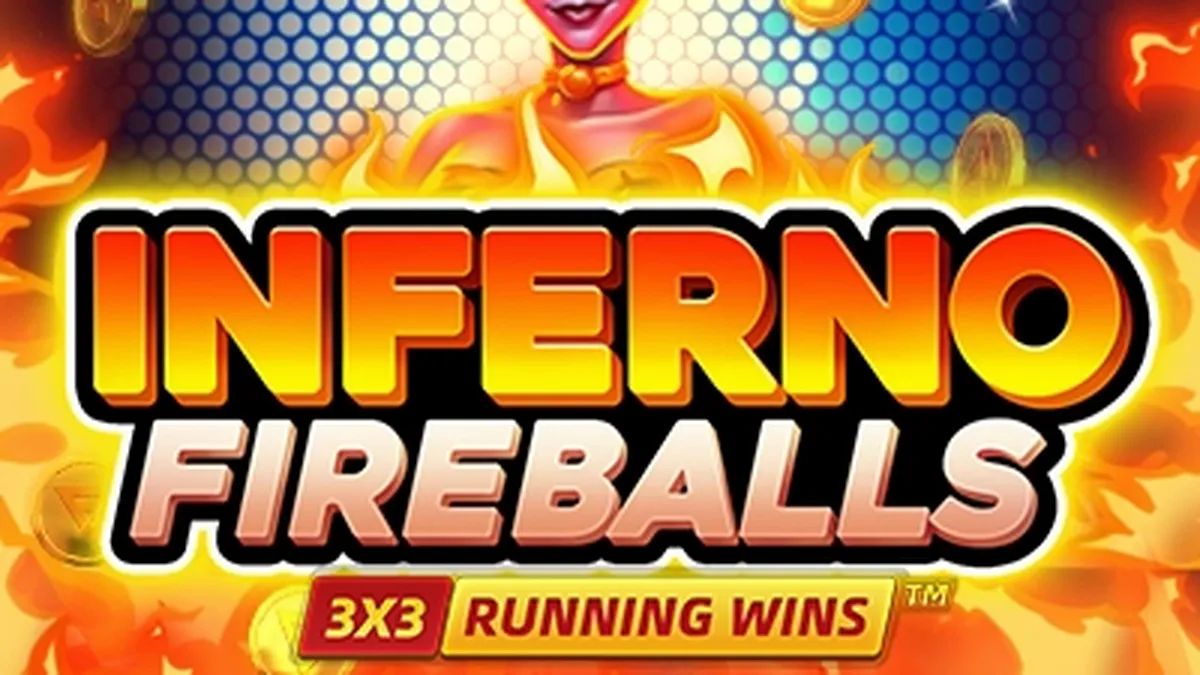 Interface vibrante do slot Inferno Fireballs com elementos de fogo e símbolos brilhantes